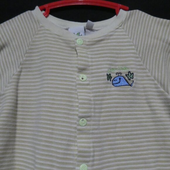 GAGOU TAGOU | 6/9 months | Striped Full Snap Button Closure Body Suit / Onesie - Picture 4 of 14